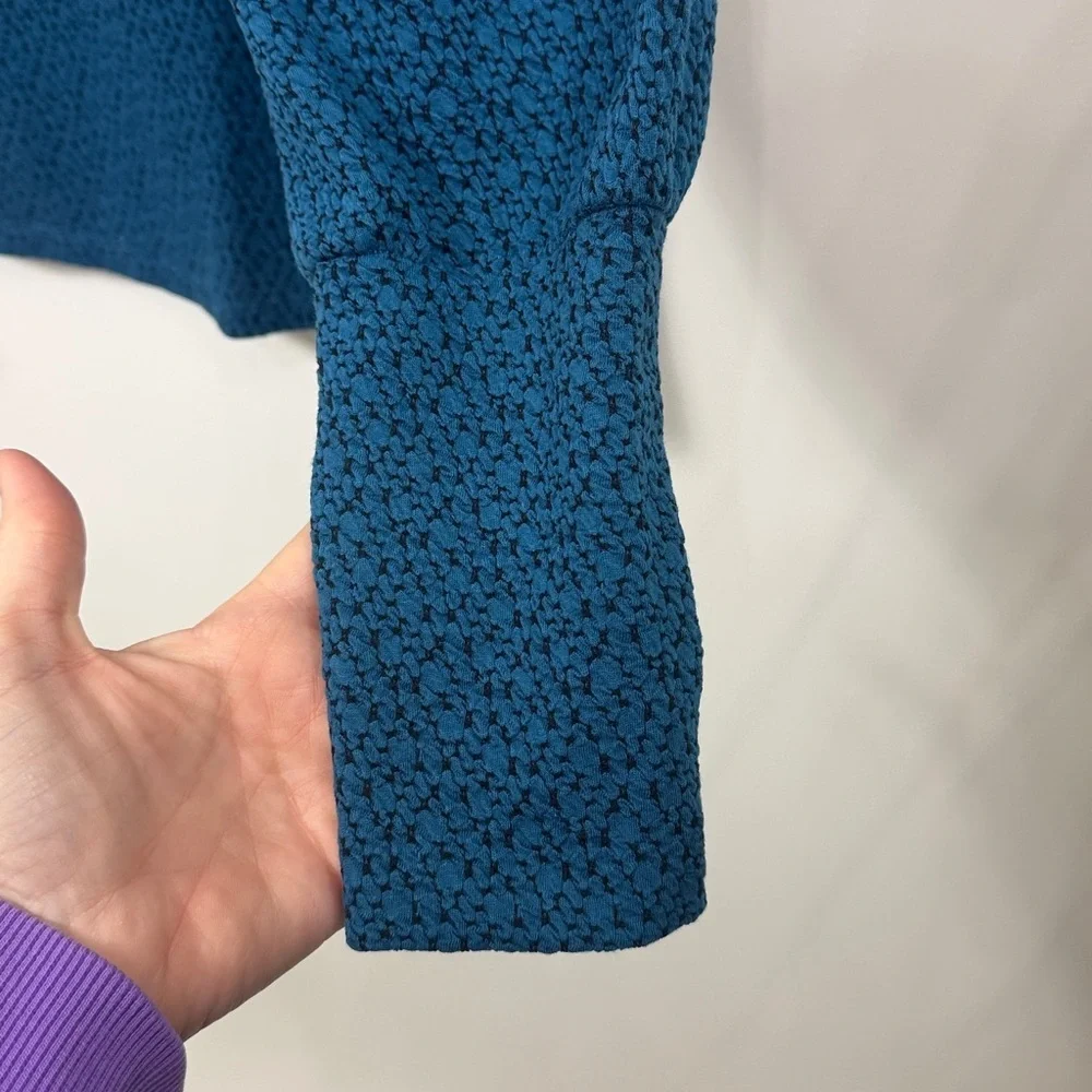 Les Serein Campinas Puff Sleeve Knit top Teal Green large.NWT.Stitch fix
